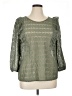 Garnet Hill 100% Polyester Green Long Sleeve Blouse Size 16 - photo 1