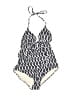 Eberjey Chevron-herringbone Ivory One Piece Swimsuit Size M - photo 1