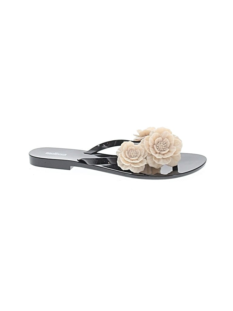 Pre-owned Melissa Flip Flops In Black