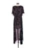 Guess 100% Polyester Paisley Floral Blue Black Casual Dress Size M - photo 2