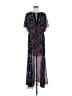 Guess 100% Polyester Paisley Floral Blue Black Casual Dress Size M - photo 1