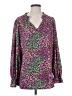 First Love 100% Polyester Purple Long Sleeve Blouse Size S - photo 1