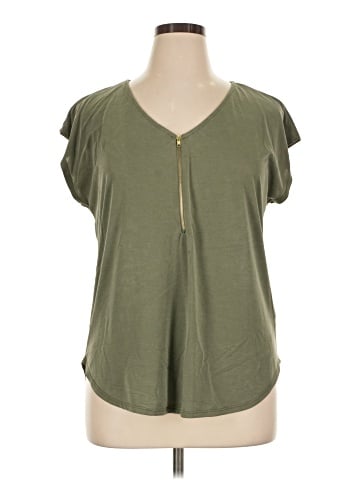 Green Envelope Short Sleeve Top (view 1)