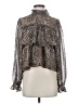 Francesca's 100% Polyester Animal Print Brown Long Sleeve Blouse Size S - photo 1