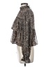 Francesca's 100% Polyester Animal Print Brown Long Sleeve Blouse Size S - photo 5