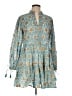 Oliphant 100% Cotton Paisley Teal Casual Dress Size L - photo 1