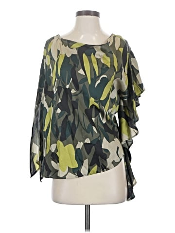 Black Label by Chico's 3/4 Sleeve Silk Top (view 1)