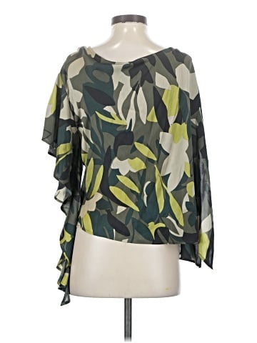 Black Label by Chico's 3/4 Sleeve Silk Top (view 2)