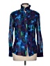 St. John Print Blue Long Sleeve Silk Top Size 8 - photo 1