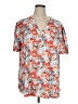 Unbranded Floral Orange Short Sleeve Blouse Size XL - photo 1