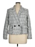 White House Black Market 100% Polyester Houndstooth Gray Blazer Size 14 - photo 1