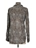 Dalia Collection Animal Print Silver Long Sleeve Blouse Size S - photo 2