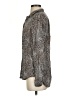 Dalia Collection Animal Print Silver Long Sleeve Blouse Size S - photo 5