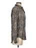 Dalia Collection Animal Print Silver Long Sleeve Blouse Size S - photo 4