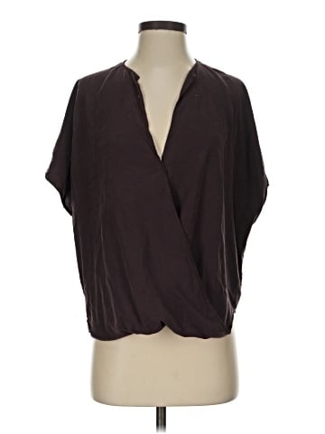 Vince. Short Sleeve Silk Top (view 1)