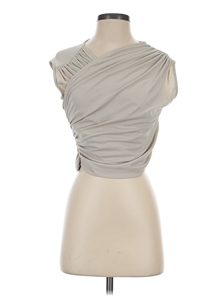 Pre-owned Zara Sleeveless Blouse In Gray