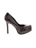 Shoedazzle Animal Print Brown Heels Size 11 - photo 1