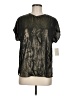 Trouve 100% Polyester Metallic Black Short Sleeve Blouse Size M - photo 1