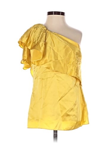 BCBGMAXAZRIA Short Sleeve Silk Top (view 1)