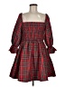 Blue Rain 100% Polyester Plaid Red Casual Dress Size M - photo 1