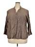 Harve Benard Brown 3/4 Sleeve Button-Down Shirt Size 2X - photo 1