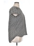 Pleione 100% Polyester Houndstooth Silver Short Sleeve Blouse Size XL - photo 4