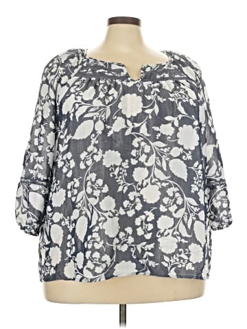 Como Blu 3/4 Sleeve Blouse (view 1)