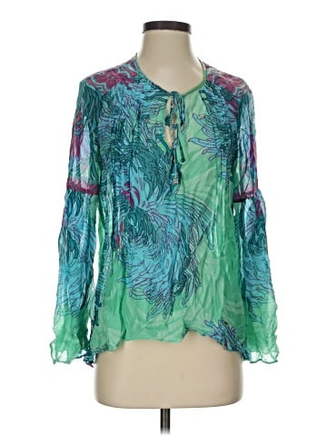 Hale Bob Long Sleeve Silk Top (view 1)