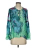 Hale Bob 100% Silk Green Long Sleeve Silk Top Size S - photo 1