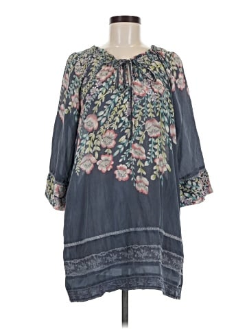 Johnny Was 3/4 Sleeve Silk Top (view 1)