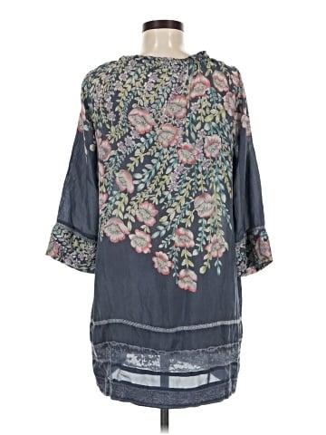 Johnny Was 3/4 Sleeve Silk Top (view 2)