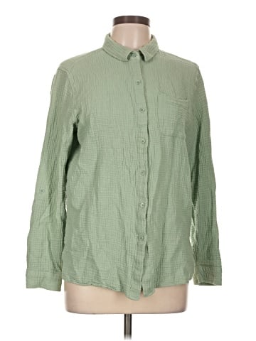 Anne Klein Long Sleeve Button-Down Shirt (view 1)
