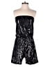 Hot & Delicious 100% Polyester Metallic Black Romper Size L - photo 1