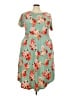 Reba Floral Teal Casual Dress Size 3X - photo 1
