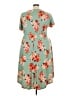 Reba Floral Teal Casual Dress Size 3X - photo 2