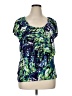 AB Studio Tropical Green Blue Short Sleeve T-Shirt Size XL - photo 1
