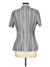 Fred David Stripes Gray Short Sleeve Blouse Size L - photo 2
