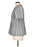 Fred David Stripes Gray Short Sleeve Blouse Size L - photo 5