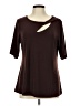 Nina Leonard Burgundy Short Sleeve Top Size L - photo 1