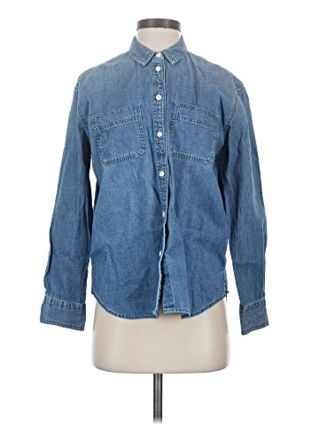 Madewell Denim Oversized Ex-Boyfriend Shirt in Hutcherson Wash (view 1)