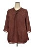 Ellos Polka Dots Brown 3/4 Sleeve Blouse Size 24 - photo 1