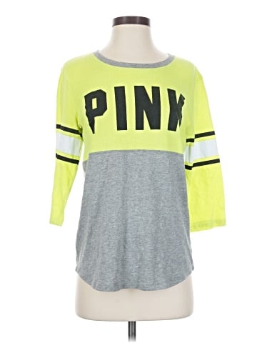 Victoria's Secret Pink 3/4 Sleeve T-Shirt (view 1)
