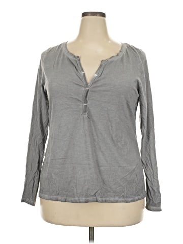 Lane Bryant Outlet Long Sleeve Henley (view 1)