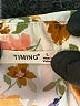 Timing 100% Polyester Floral Orange Short Sleeve Blouse Size L - photo 7