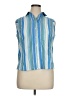 White Stag Stripes Blue Sleeveless Blouse Size 16 - 18 - photo 1