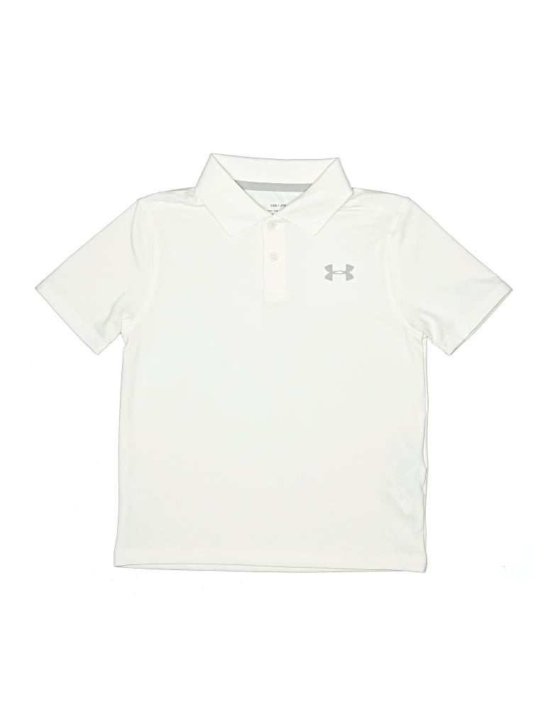 Pre-owned Under Armour Kids' Short Sleeve Polo Shirt In Ivory