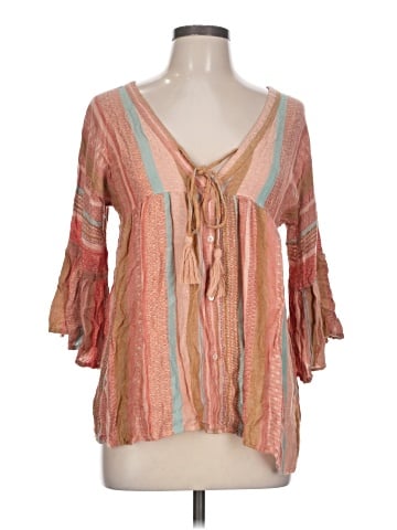 En Creme 3/4 Sleeve Blouse (view 1)