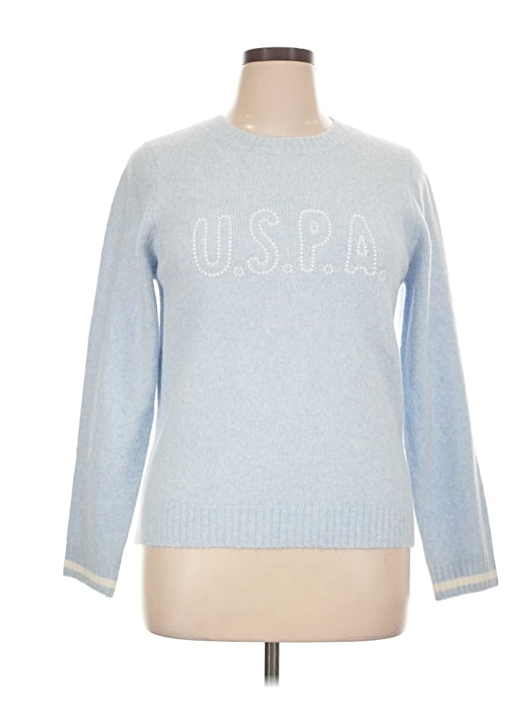 Pre-owned U.s. Polo Assn Pullover Sweater In Blue