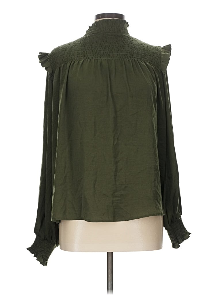 Pre-owned Glam Long Sleeve Blouse In Green
