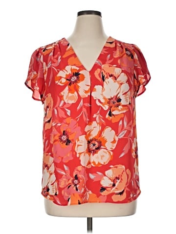 Tahari by ASL Short Sleeve Blouse (view 1)